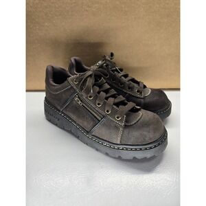Vtg Y2K Skechers Tredd Jammers Womens 9.5 46406 Dark-Brown Chunky Shoes Lace-Up